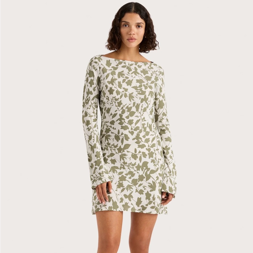 NWT Faithfull the Brand Lilou Mini Dress in Poplar Sage